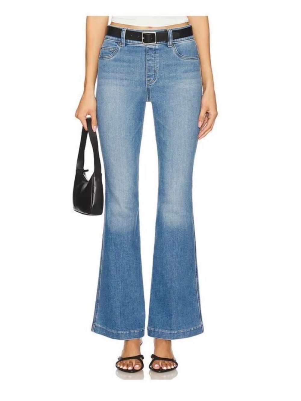 Spanx Flare Jeans in Stonewashed Blue Small NWT